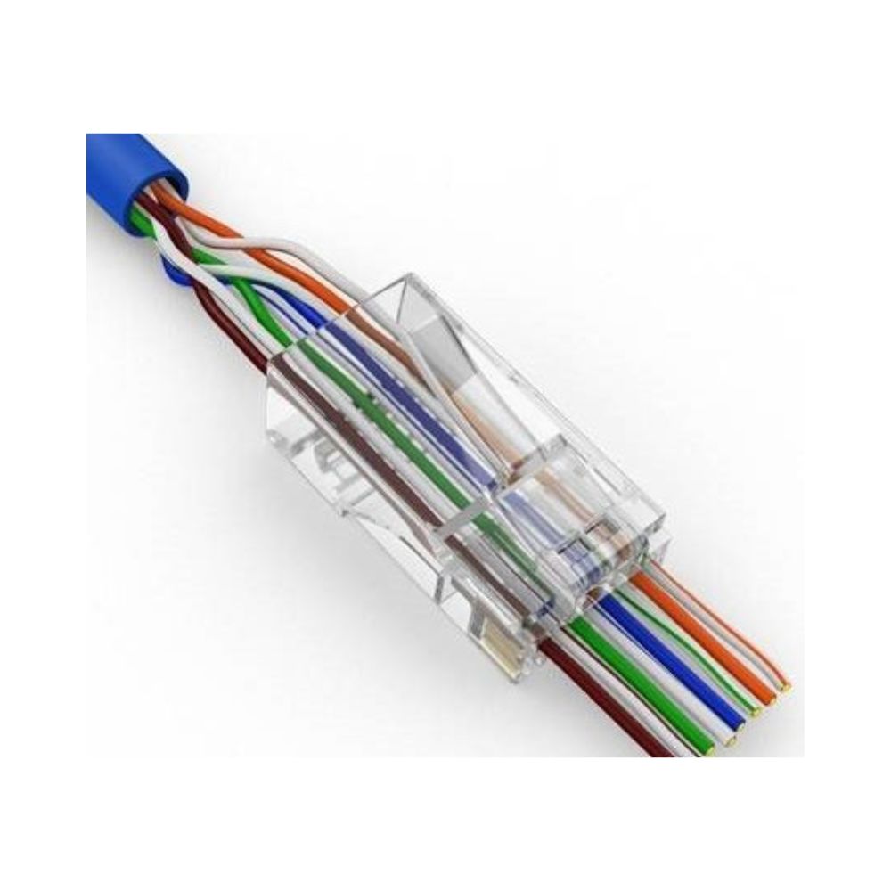 Google Rj45 CAT6 Easy Feed Through RJ45 Modular Plug, 100 Pack