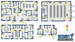 Enterprise security camera design plan — wide wall-mounted coverage across office, warehouse, and multi-room plans